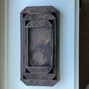 3 carved wood trays